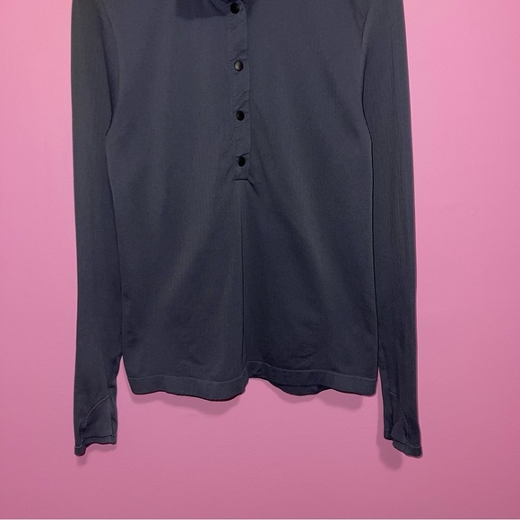 Athleta Long Sleeve Women's Size Large Grey-Blue Flurry‎ Seamless Henley - Picture 5 of 10